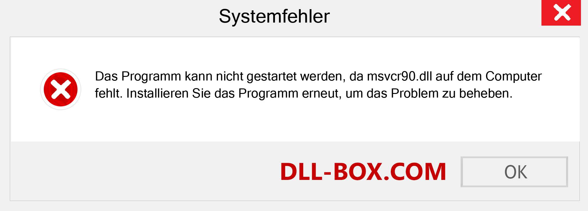 msvcr90.dll-Datei fehlt?. Download für Windows 7, 8, 10 - Fix msvcr90 dll Missing Error unter Windows, Fotos, Bildern